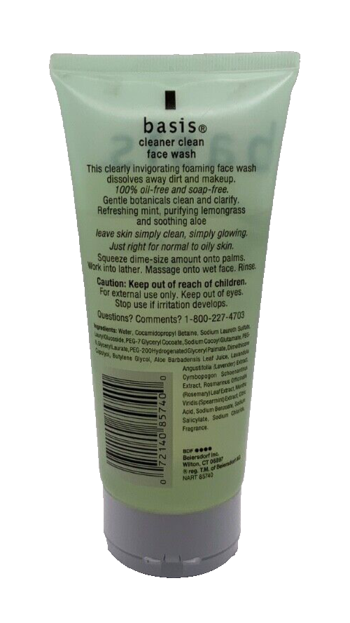 Basis Cleaner Clean Face Wash Gel Deep Cleans + Refreshes, 6 fl oz
