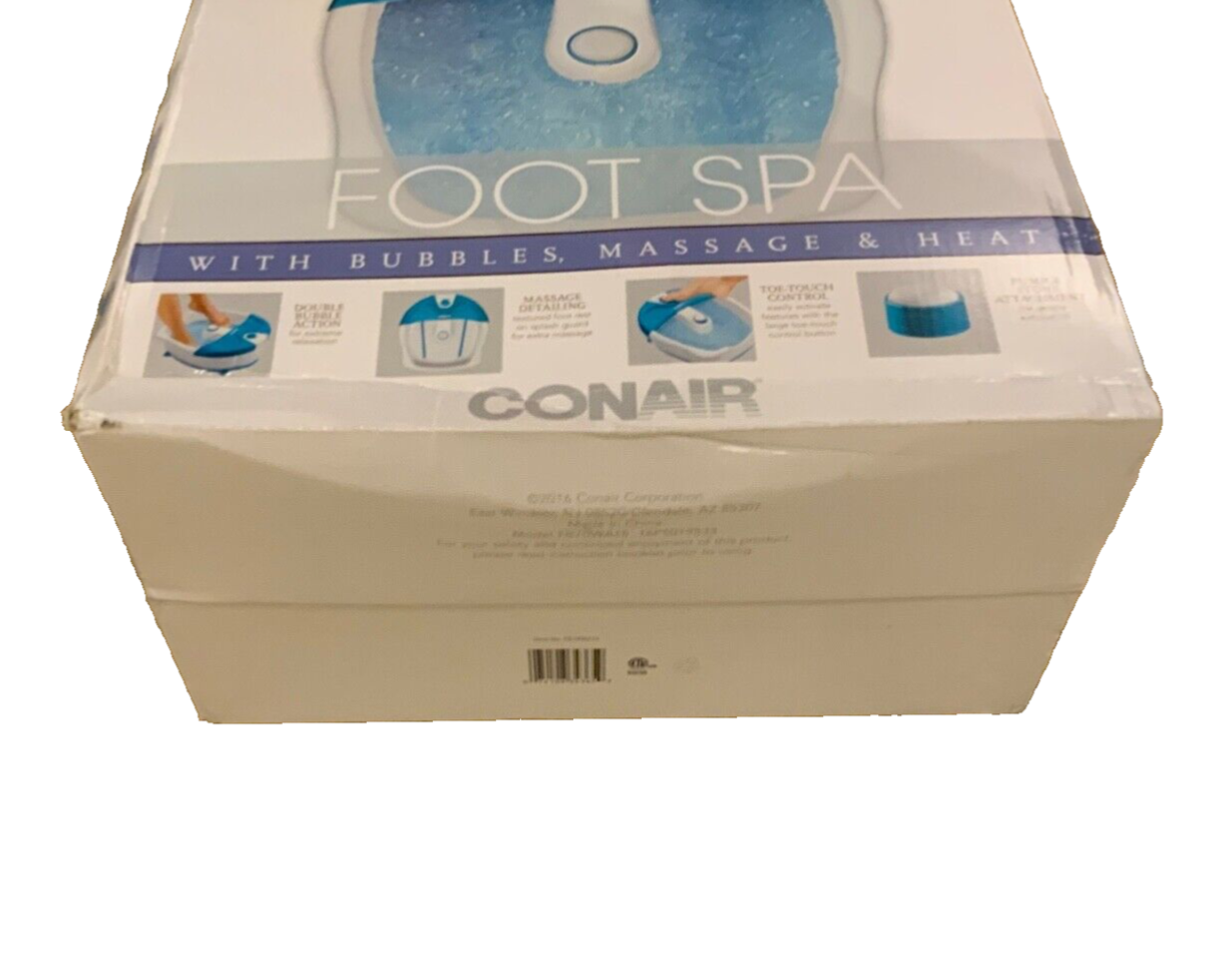 Conair Foot Spa With Bubbles Massage Heat Textured Footrest Toe-Touch Control
