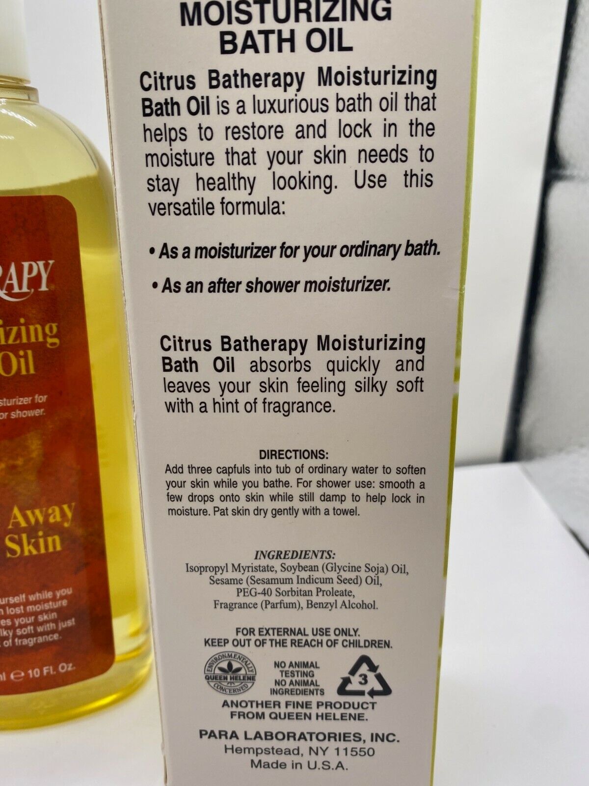 Batherapy Citrus Moisturizing Bath Oil - 10 OZ