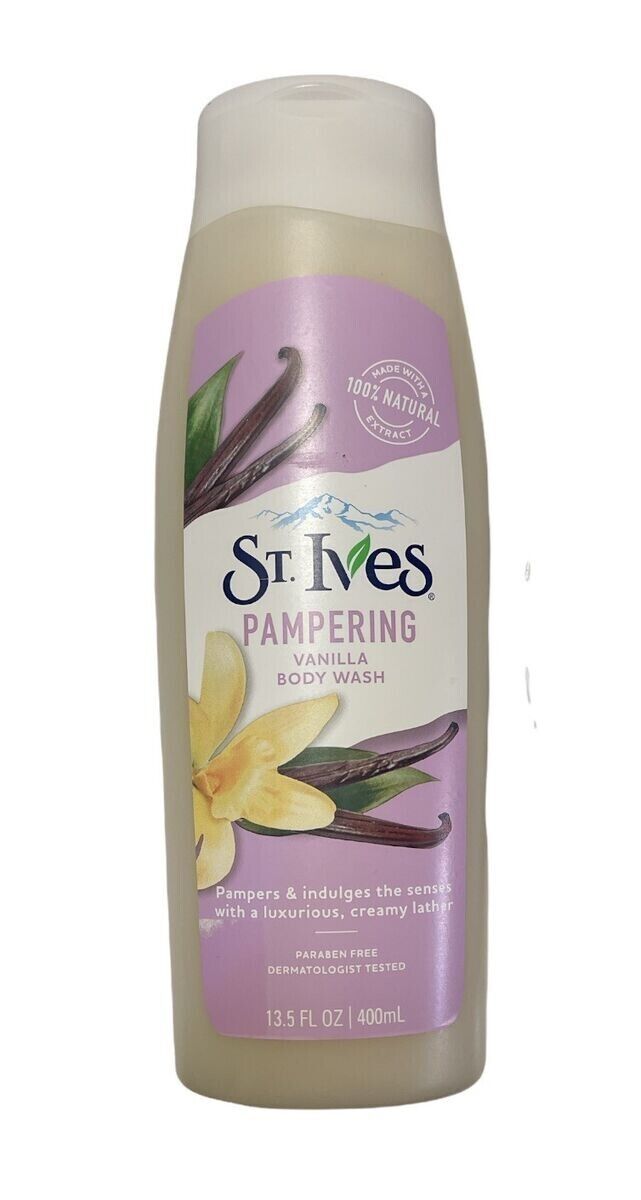 St. Ives Pampering Vanilla Body Wash Paraben Free 13.5 Oz body soap Discontinued