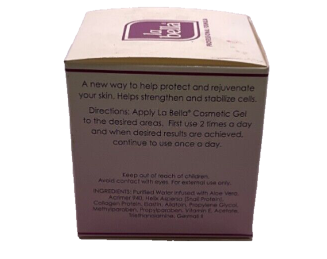 La Bella Snail Extract Cosmetic Gel with Collagen Elastin & Aloe Vera Rejuva/4oz