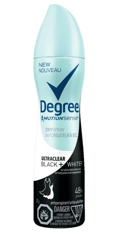 Degree Motionsense Dry Spray Ultra Clear Black + White 48HR Antiperpirant EXPIRE