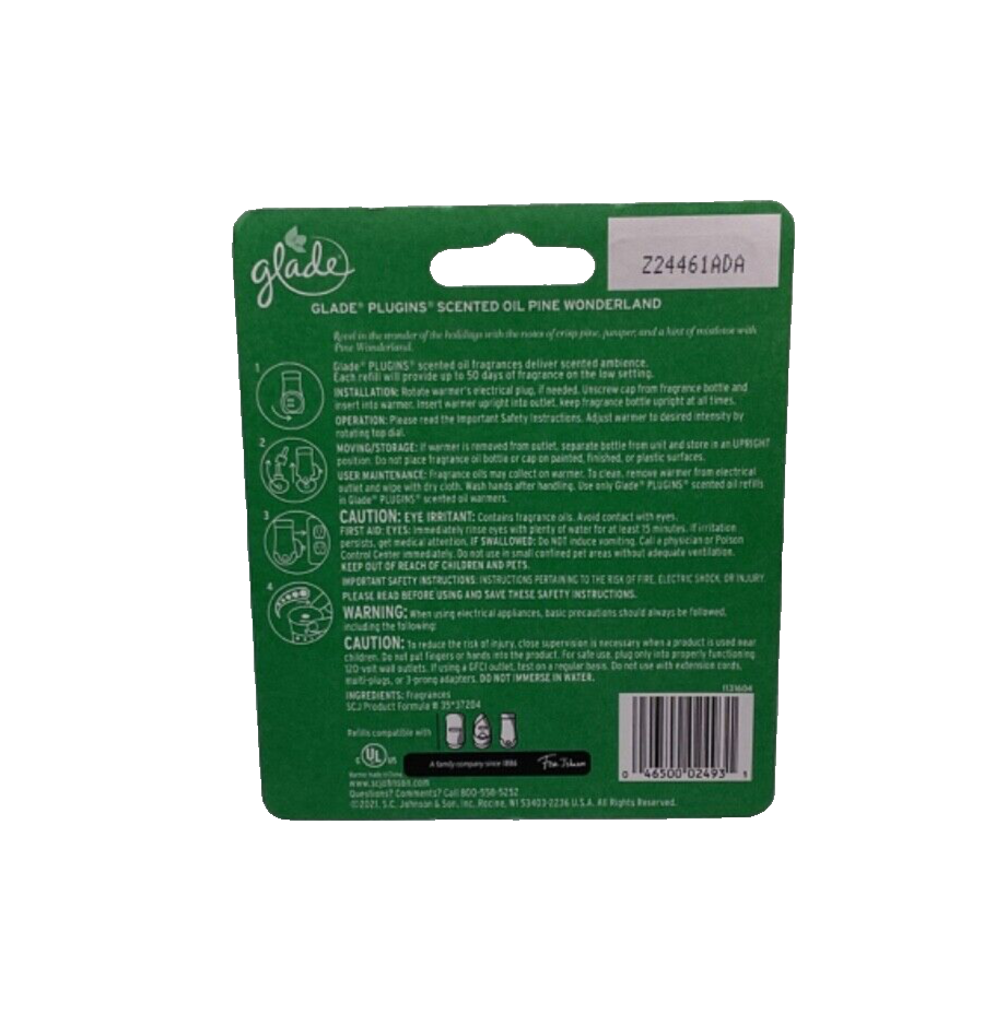 Glade Plugins Scented Oil 1 Warmer + 1 Refill Pine Wonderland FREE SHIPPING