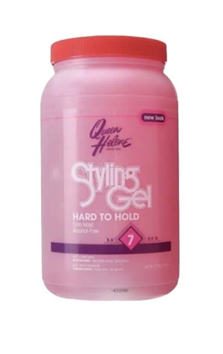 Queen Helene Hard to Hold Hair Styling Gel Level 7 Pink Jumbo 5 lbs