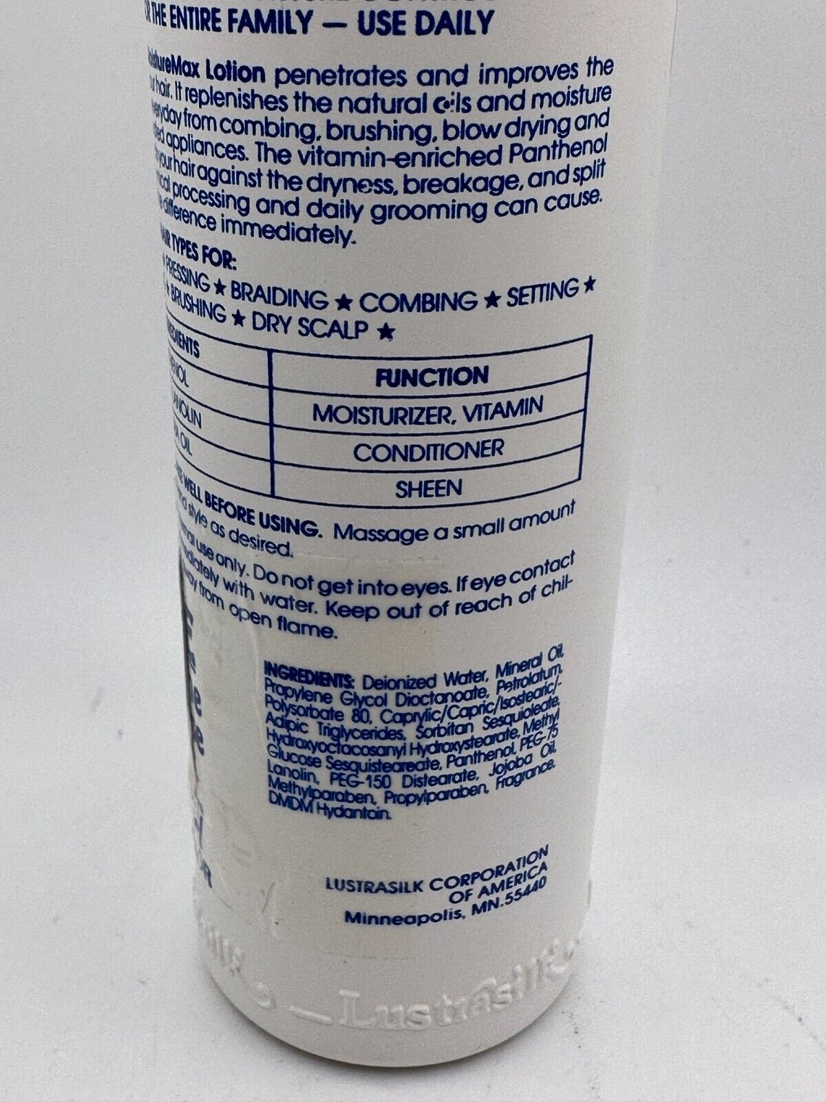 (1) Lustrasilk Moisture Max Oil Moisturizing Hair Lotion - 8 oz