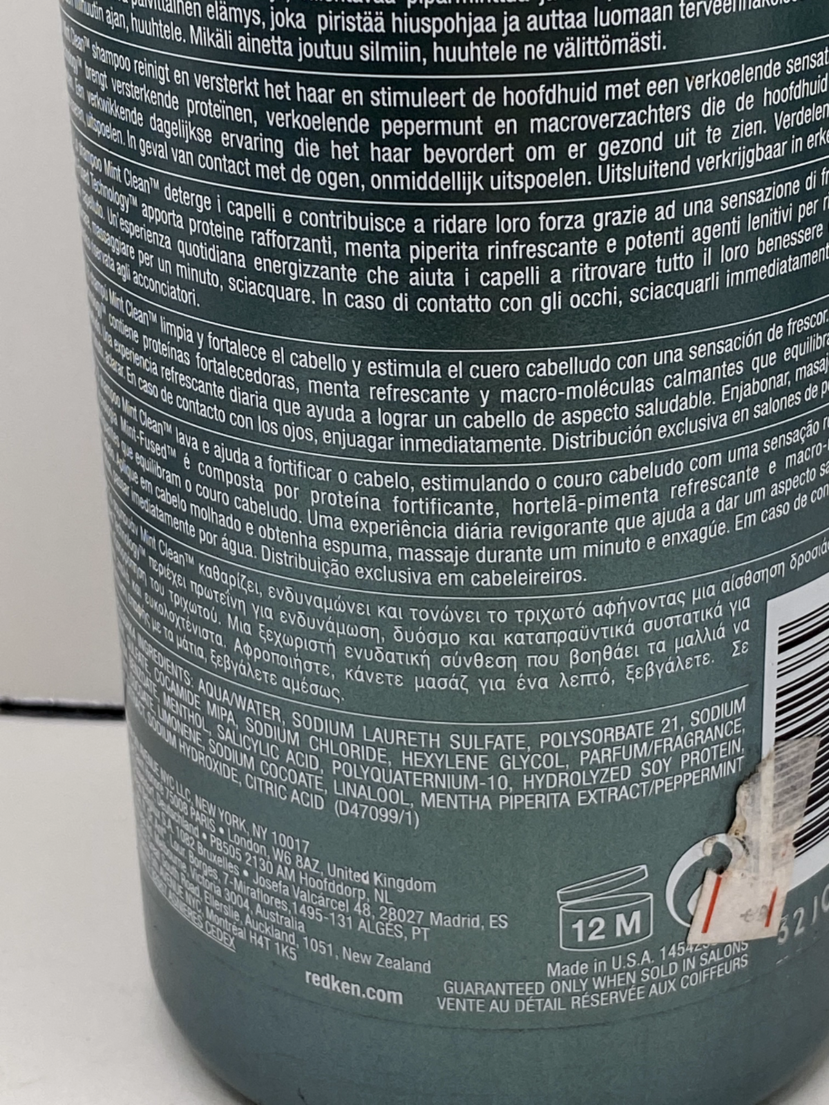 Redken For Men Mint Clean Invigorating Shampoo All Hair Types – 33.8 oz – 1L