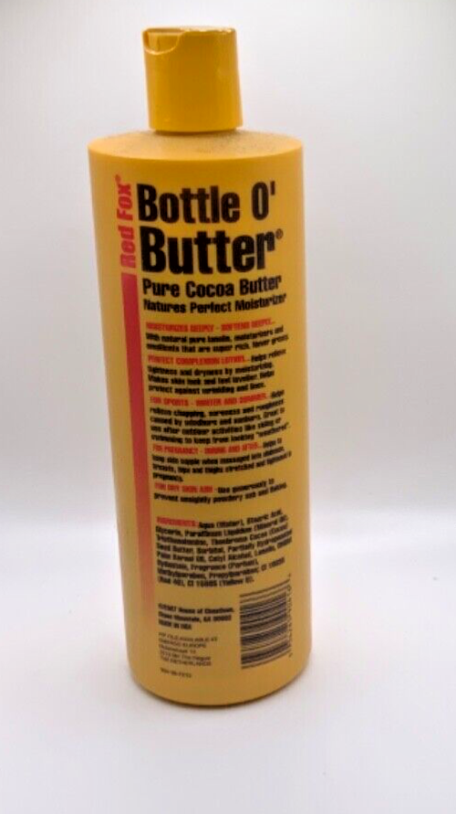 Red Fox BOTTLE O’BUTTER Cocoa Butter Moisturizing Lotion 16 fl oz
