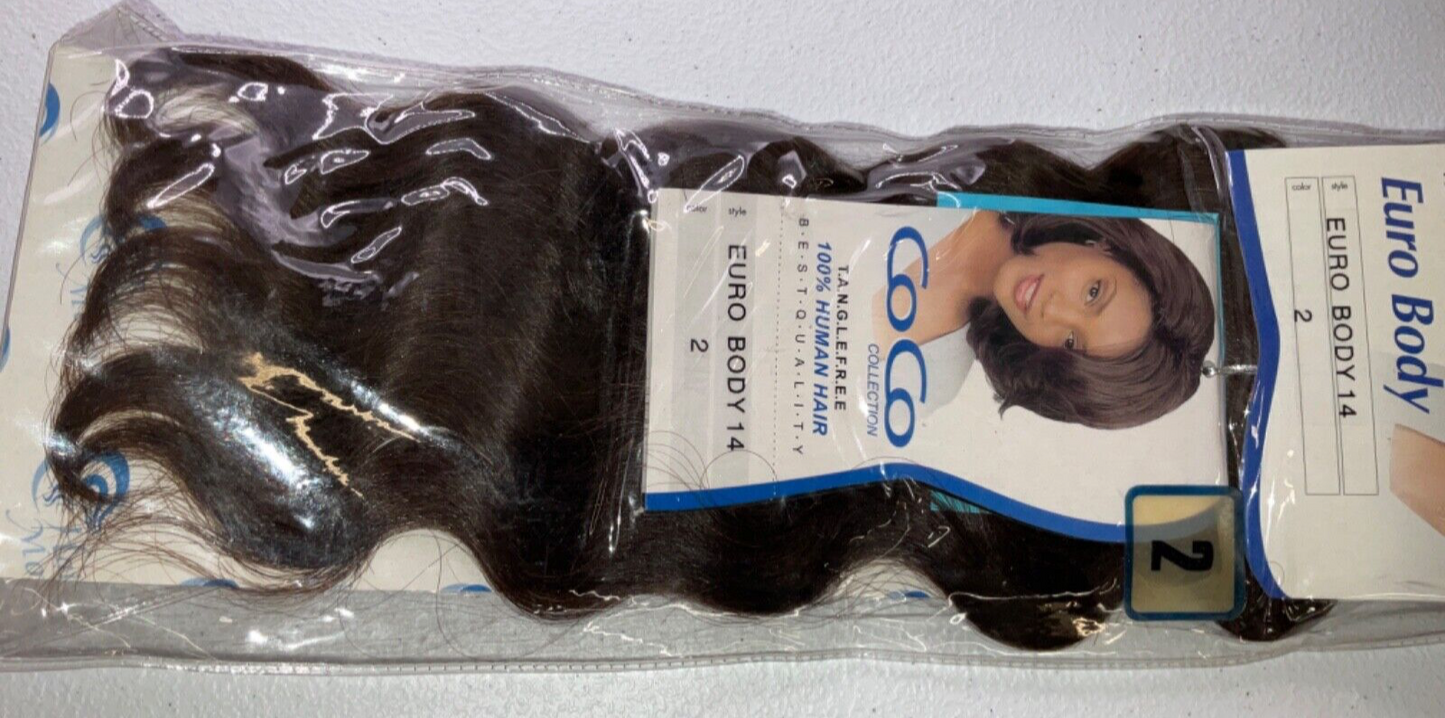 Coco Collection 100% Human Hair Euro Body Color 2 (14 inches)