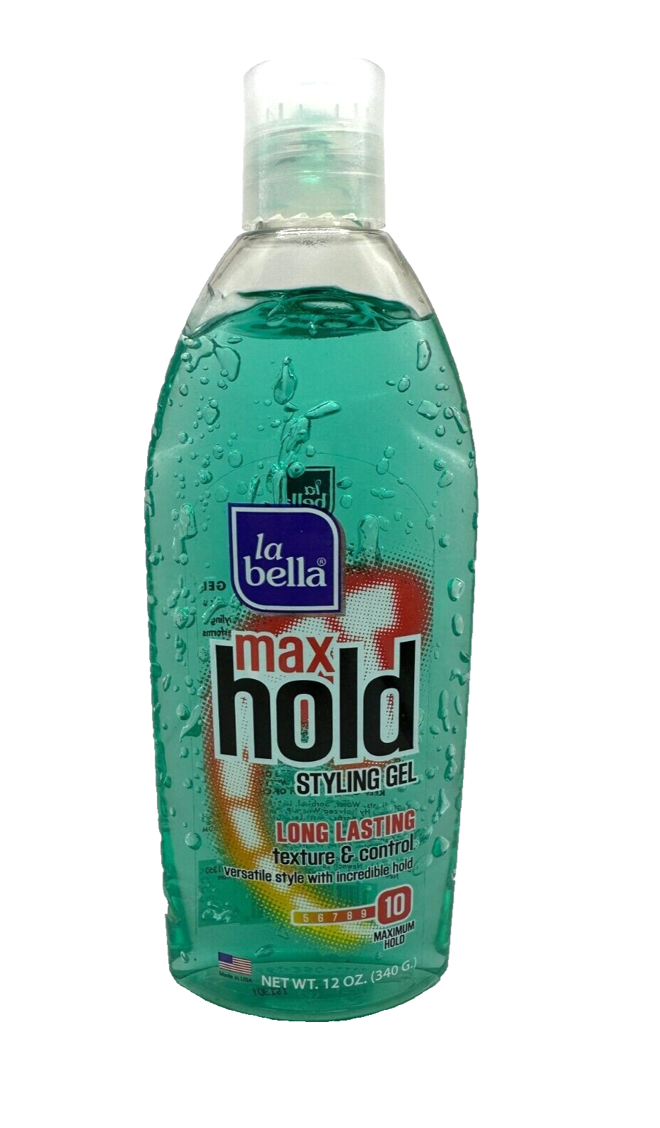 La Bella Max Hold Styling Gel Long Lasting Texture & Control 12 Oz