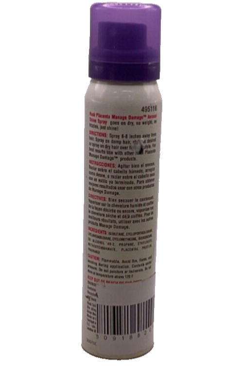 Hask Placenta Manage Damage Aerosol Shine Spray / 3.3oz