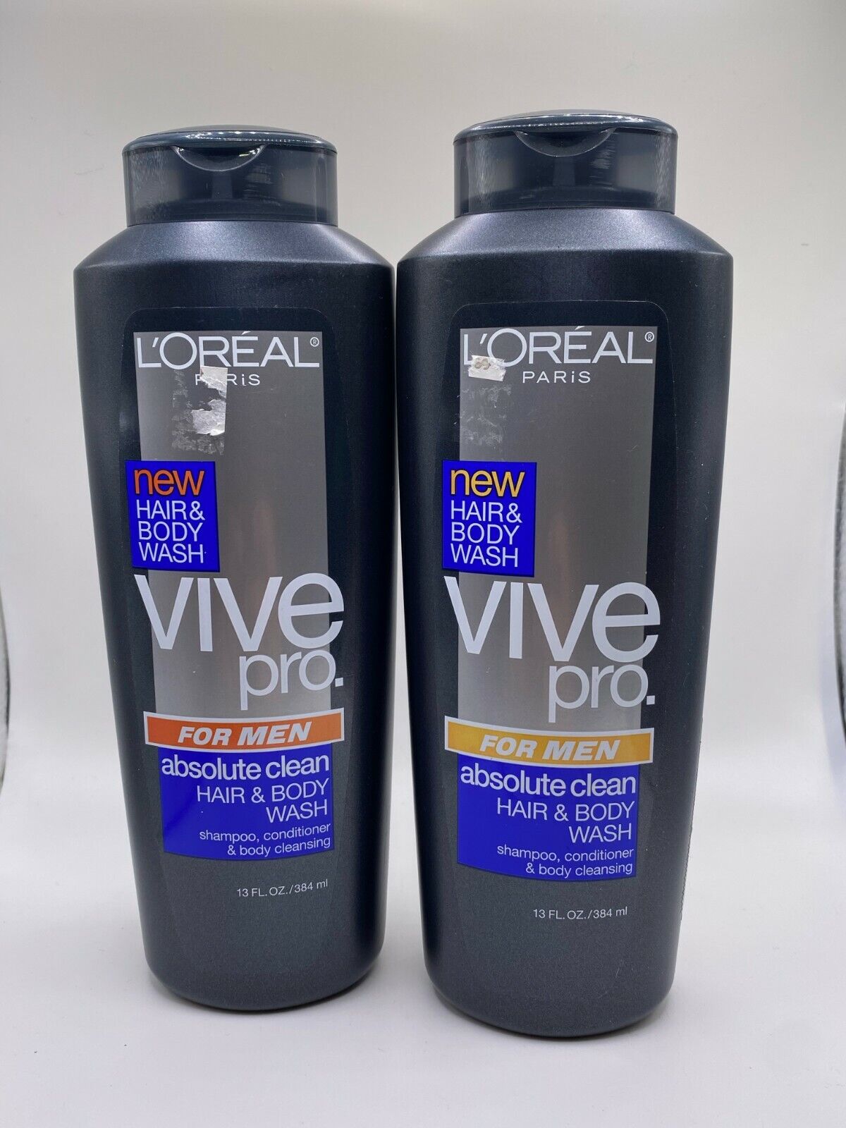 (2) L'OREAL VIVE PRO FOR MEN ABSOLUTE CLEAN HAIR BODY WASH 13 OZ EACH