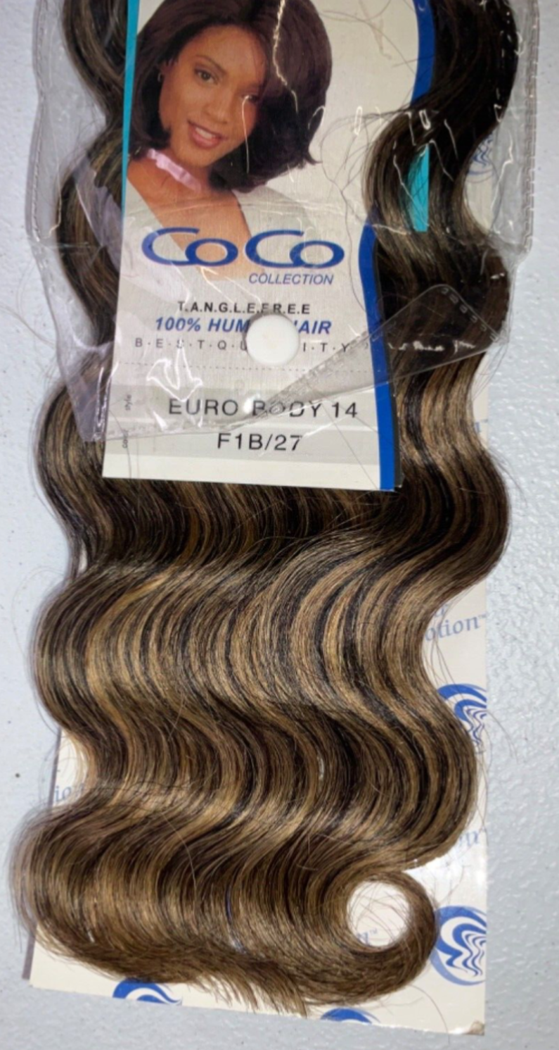 Coco Collection 100% Human Hair Euro Body/Color F1B/27/14 inches