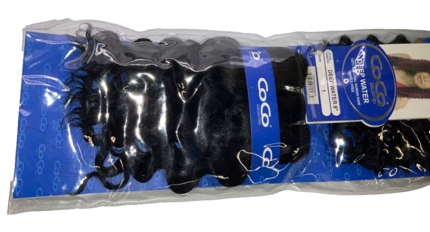 Coco Collection 100% Natural Human Hair Deep Water Color 1 (8 inches)