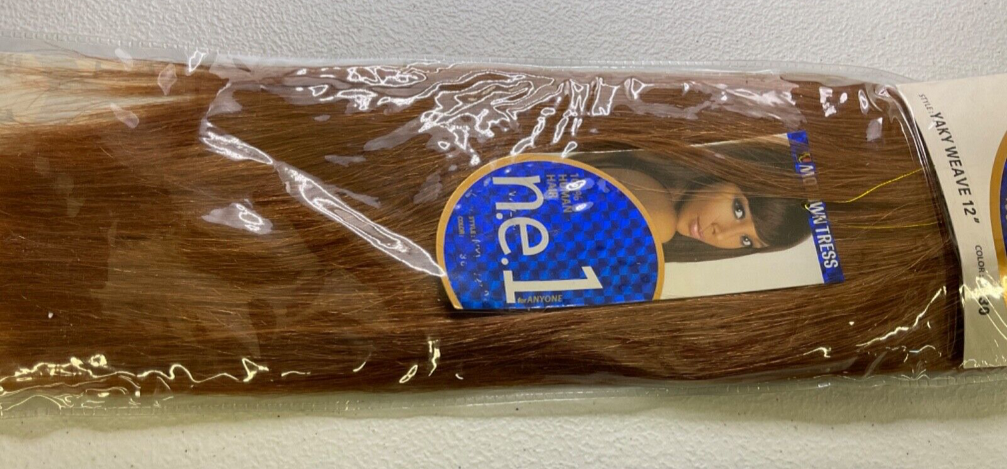 Motown Tress n.e.1 for ANYONE 100% Human Hair Yaky Weave Color 30 (12 inches)
