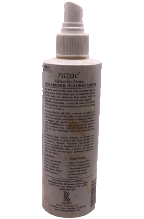 Razac Perfect For Perms Non-Aerosol Holding Sheen/8 fl oz-NO CAP *50% FULL*