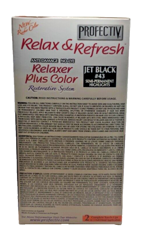 Profectiv Anti-Damage No-Lye Relaxer Plus Color Jet Black #43 1 Application