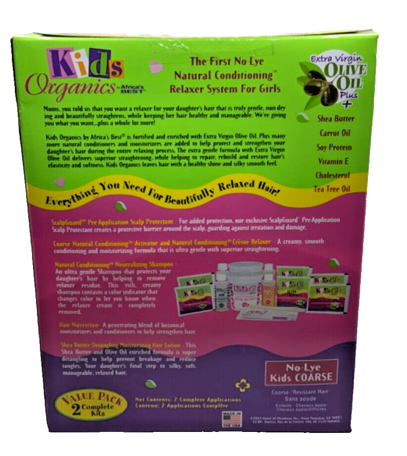 Kids Organics Africa's Best Natural Conditioning Relaxer System 2 Coarse Kits