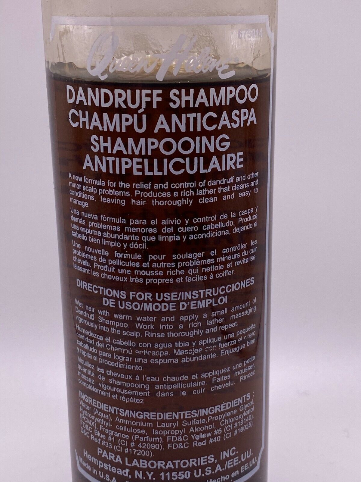1 Vintage 80s Dandruff Queen Helene 6.5 Acid Balanced shampoo 16oz no barcode