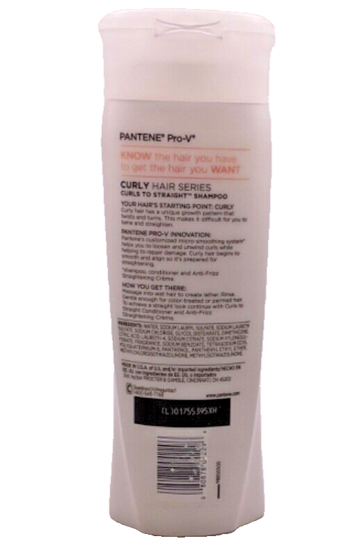 Pantene Pro-V Curly Hair Series Curls to Straight Shampoo / 12.6 fl oz