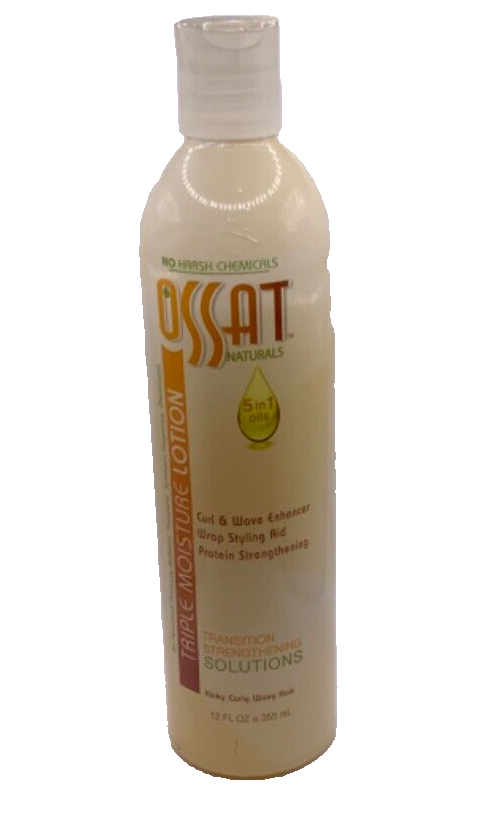 Ossat Triple Moisture Lotion Curl & Wave Enhancer, Wrap Styling Aid 12oz.