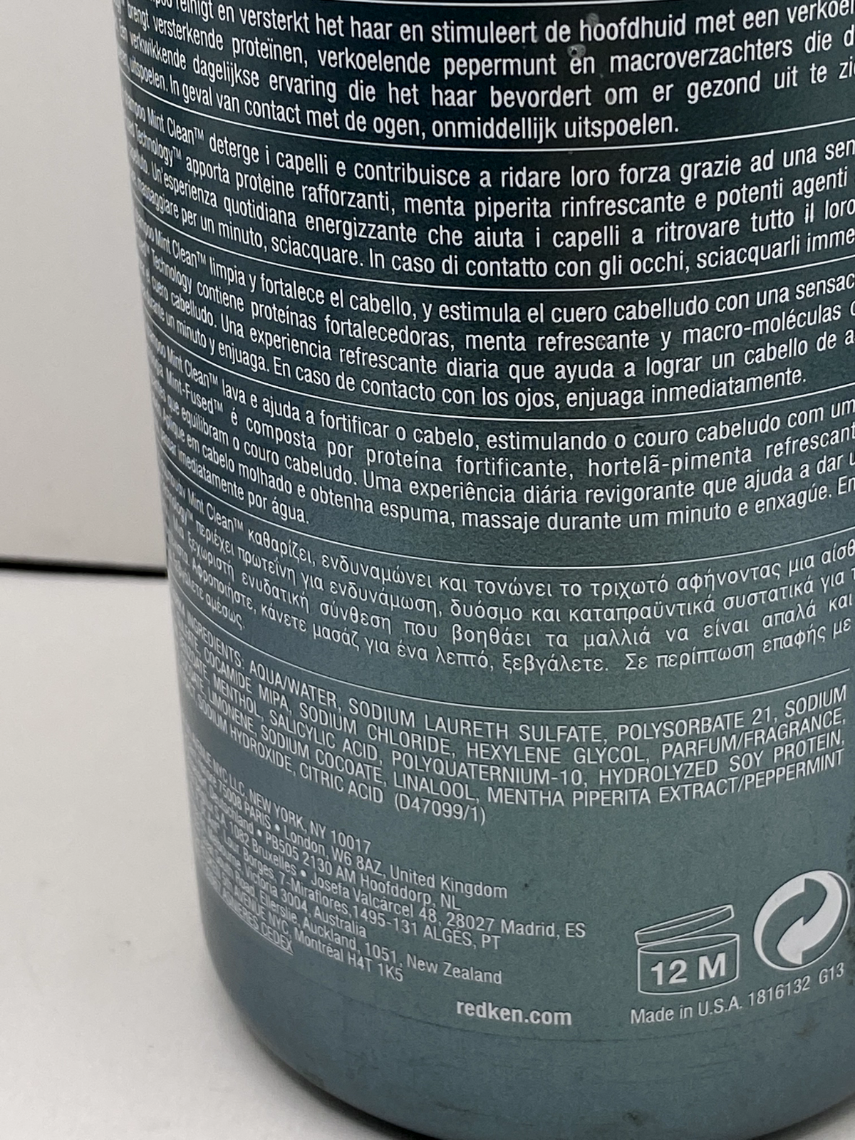 Redken For Men Mint Clean Invigorating Shampoo – 33.8 oz – 1L