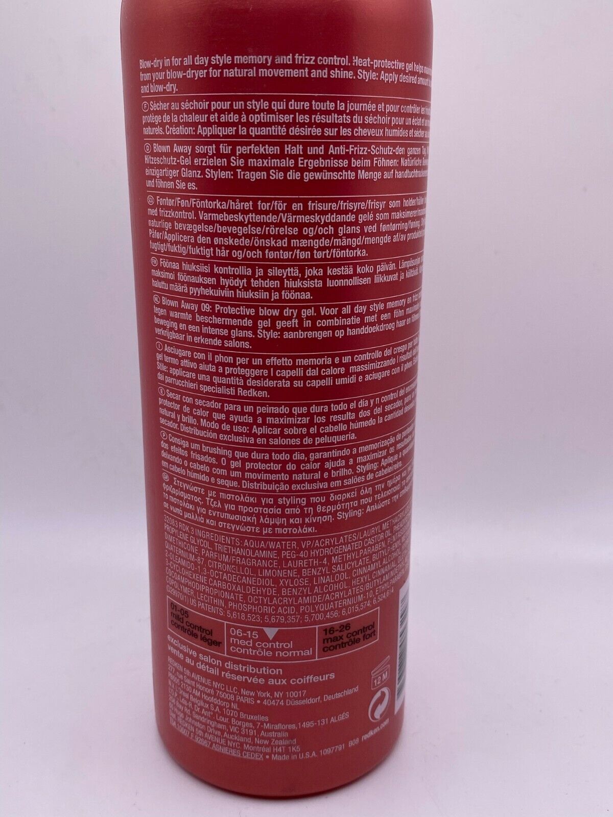 Redken BLOWN AWAY 09 Protective Blow Dry Gel Heat Styling Mild Control 16.9 oz