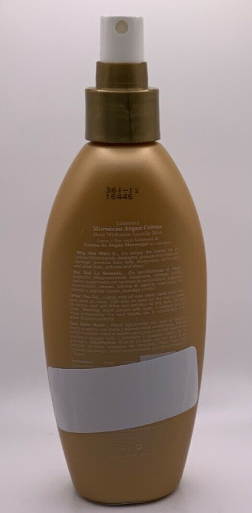 ORGANIX Moroccan Argan Creme Sheer Hydration Leave In Mist 6 oz.