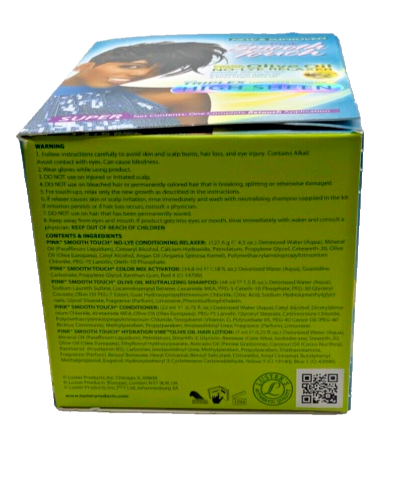 Luster's Pink Smooth Touch Olive Oil No-Lye Super Relaxer High Sheen 1 App.
