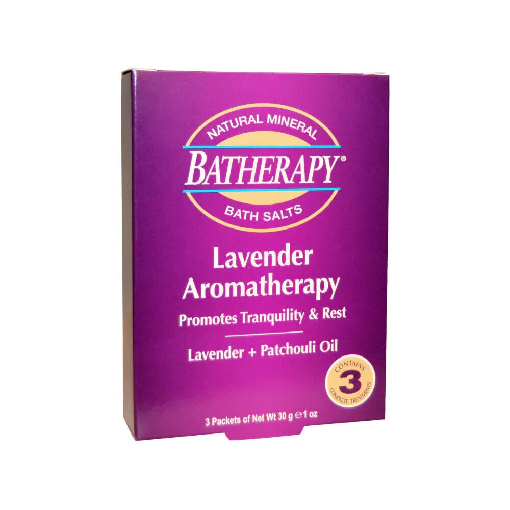 QUEEN HELENE Batherapy Natural Mineral Bath LAVENDER 1 Box With 3 Pack Inside