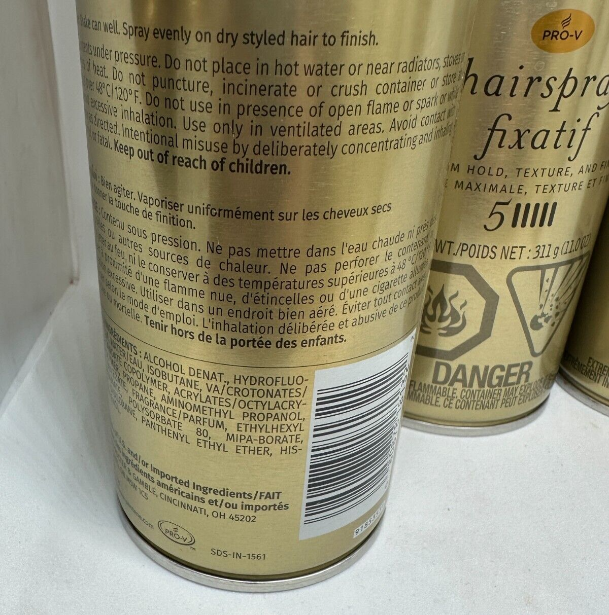 3 Pantene Pro V Level 5 Hairspray Maximum Hold Texture & Finish 11 oz Lot of 3