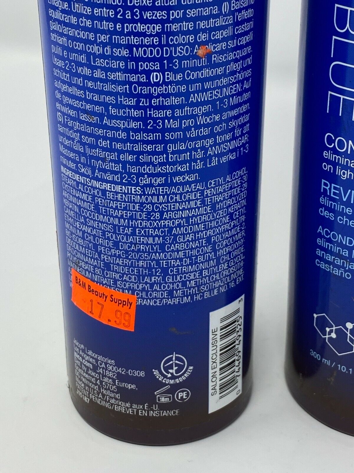 (2) Joico Color Balance Blue Conditioner Eliminates Brassy/Orange Tones 10.1 oz