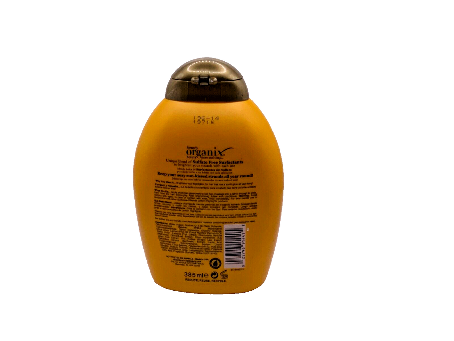 OGX Sunkissed Blonde Lemon Highlights Shampoo 13oz
