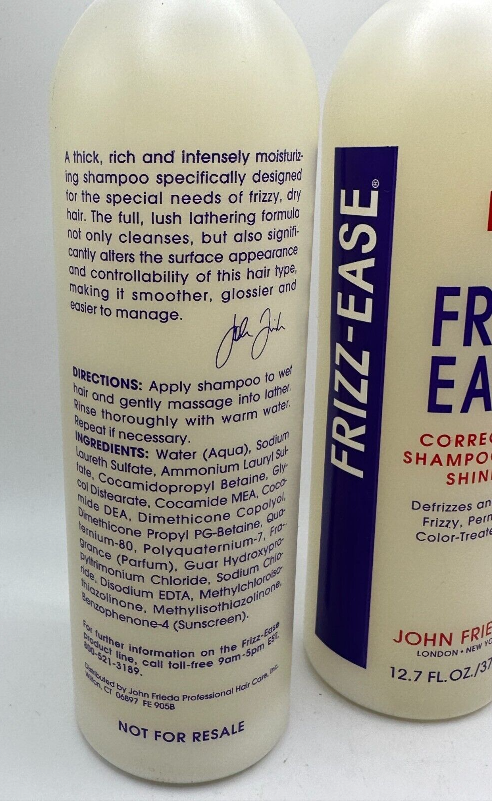 (2) John Frieda Frizz Ease Corrective Shampoo & Shiner 12.7oz