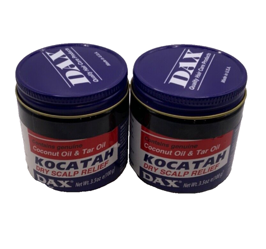 (2 Pack) Dax Kocatah Contains Genuine Coconut Oil & Tar Oil 3.5oz