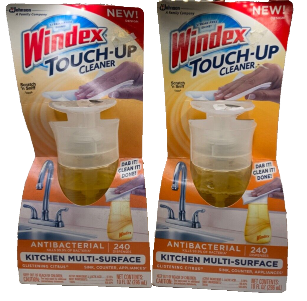 Windex Touch Up Cleaner Glistening Citrus Multi Surface Cleaner 10 oz 2 pack