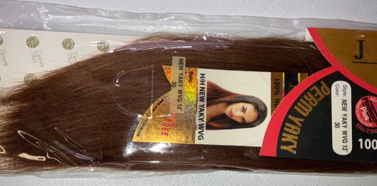 Janet Collection 100% Human Hair New Yaky WVG/Color 30/ (12 inches)