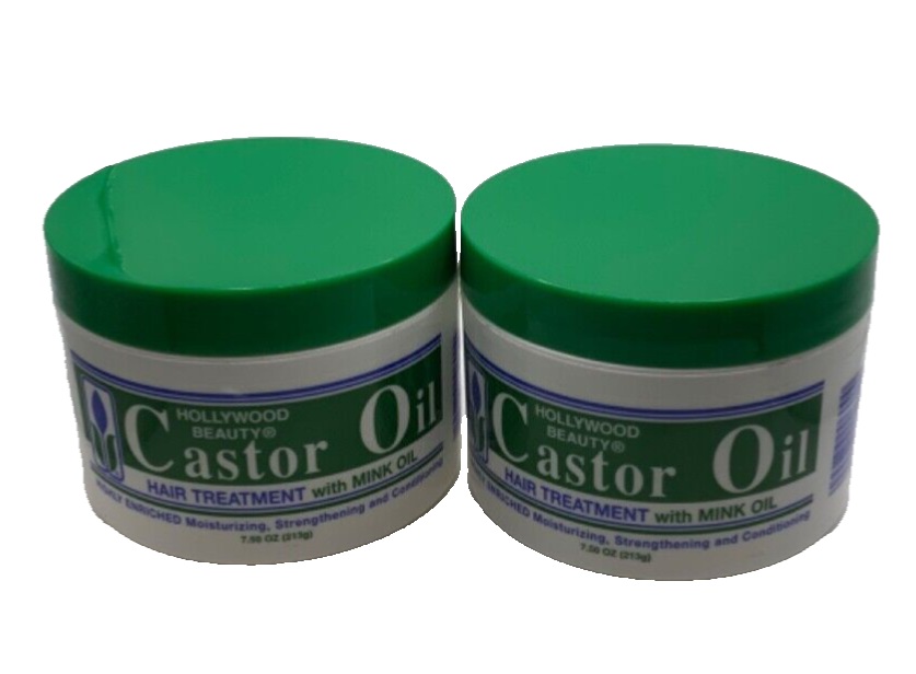 (2 Pack) HOLLYWOOD BEAUTY CASTOR OIL HAIR TREATMENT WITH MINK OIL 7.5OZ