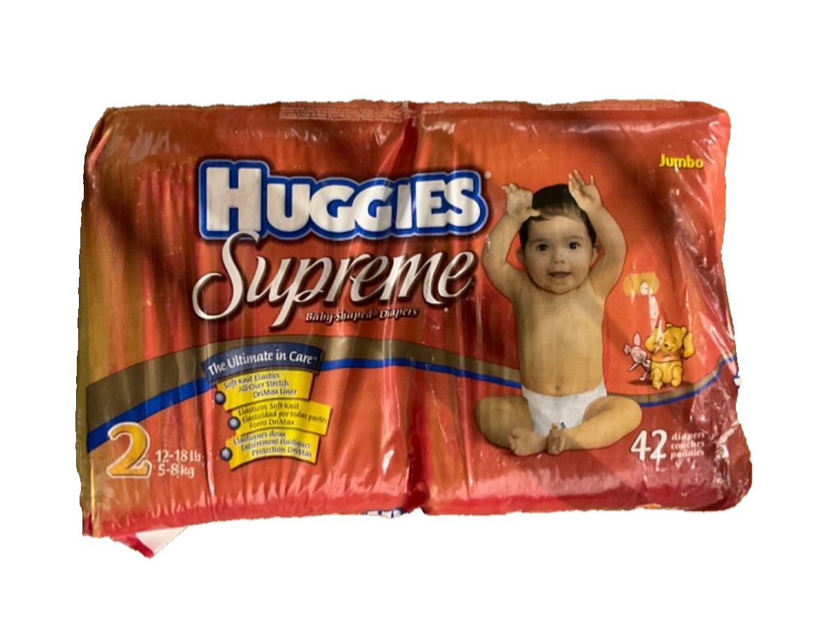 Vintage Huggies Supreme Size 2 Winnie The Pooh 42 Count