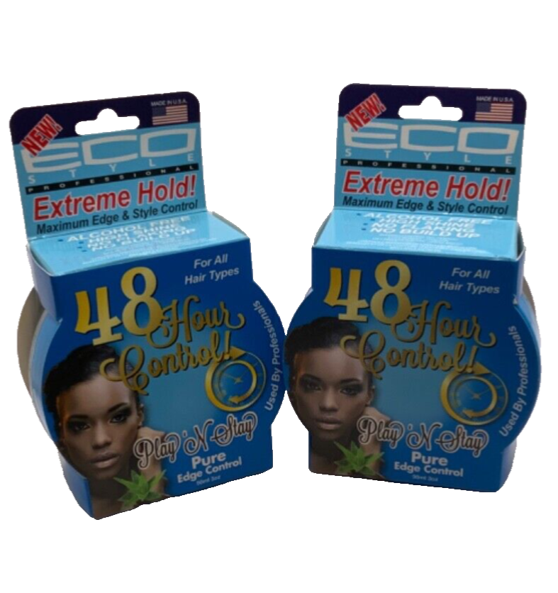 (2) Eco Style Extreme Hold Maximum Edge & Style Control 48HR Hold 3oz