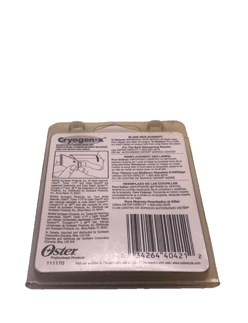 New Oster Blades Cryogen X Turbo 111 Hair Clipper Blade 76911-016
