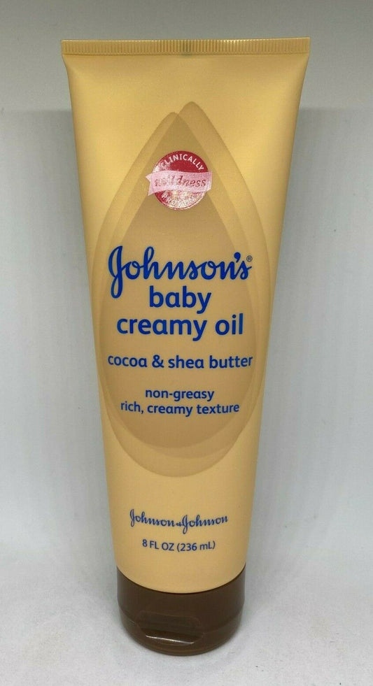 (1) Johnson Baby Creamy Oil Cocoa & Shea Butter 8 oz