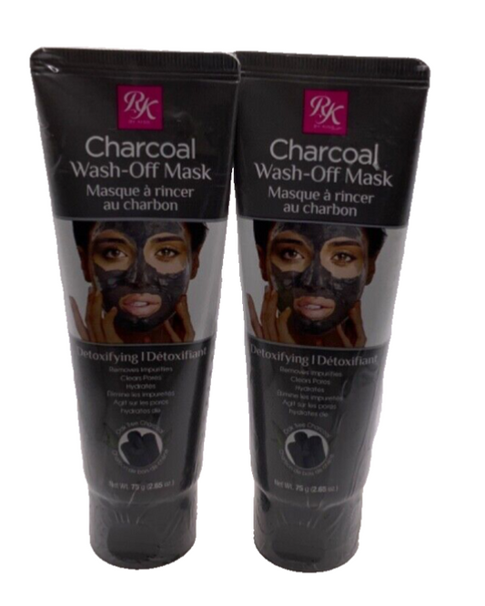 (2 Pack) RK By Kiss Charcoal Wash-Off Mask Detoxifying 2.65oz