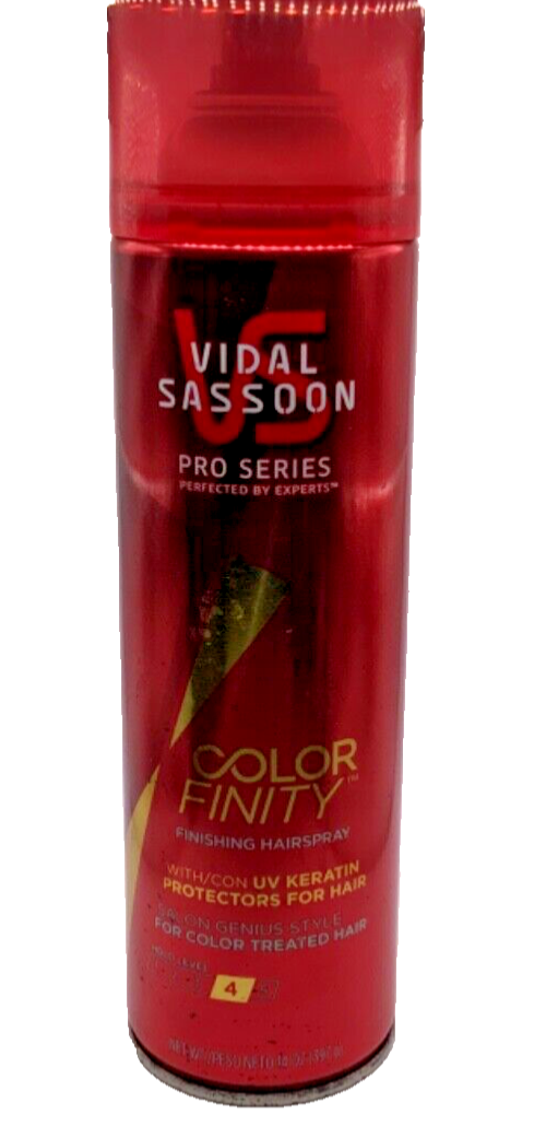 Vidal Sassoon Color Finity Finishing Hairspray UV Keratin Level 4 Hold 14oz