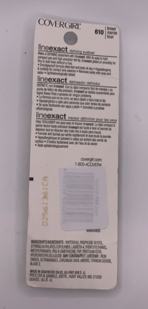 Covergirl LineExact Liquid Eyeliner, Brown #610 Eye Liner 0.020 oz