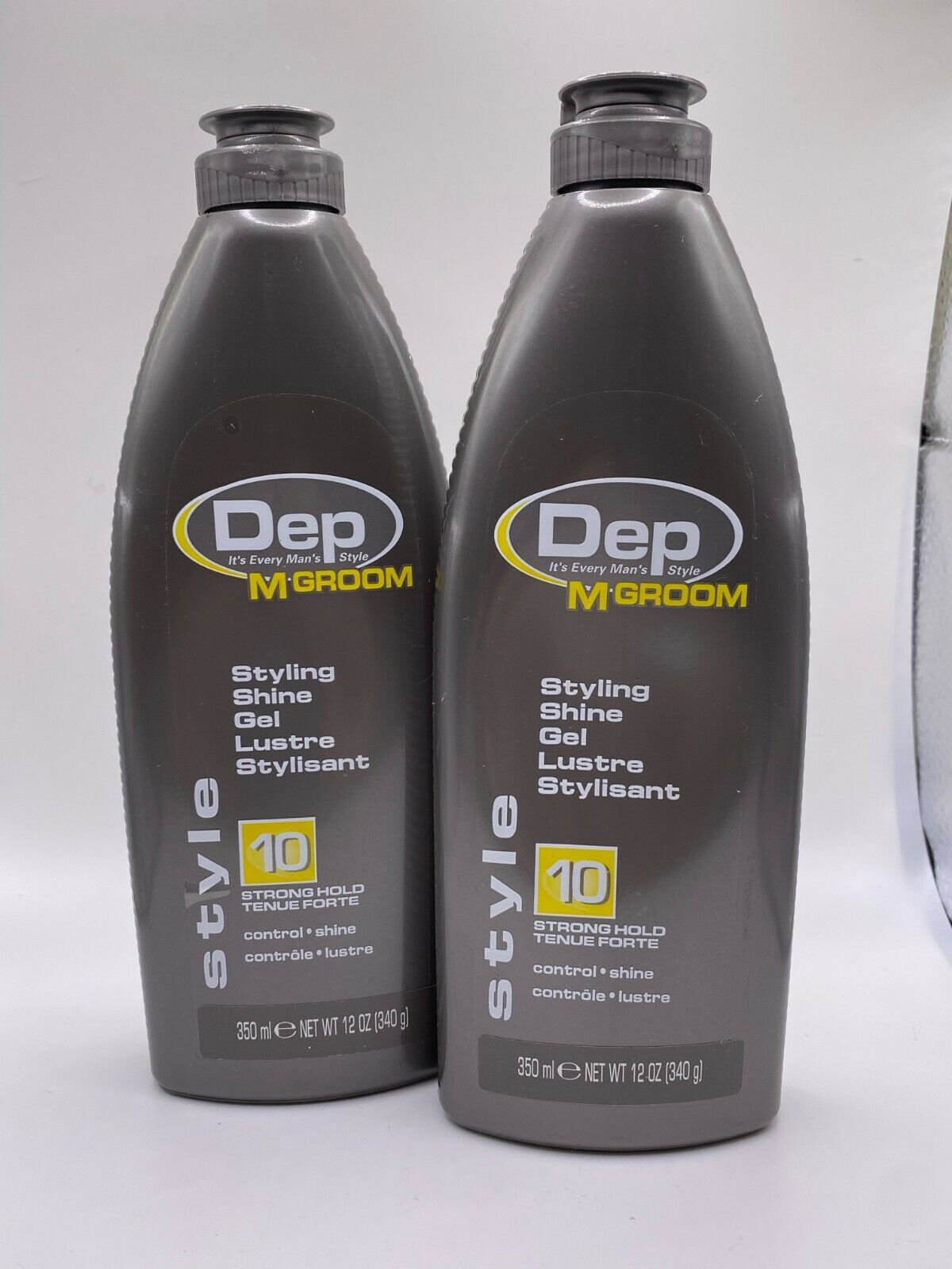 (2) Dep M Groom Styling Shine Gel Strong Hold # 10 - 12 oz