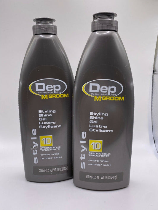 (2) Dep M Groom Styling Shine Gel Strong Hold # 10 - 12 oz