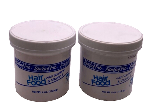 (2) Sta-So-Fro Hair Food with Squalene & Vitamin E/4oz