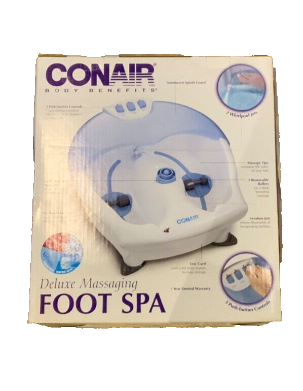 Foot Spa Water Heat Massage Scrubbing Buffing Conair Body Benefits Open Box New