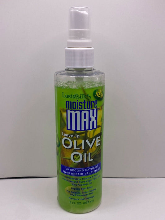 Lustrasilk Moisture Max Leave In Olive Oil Hair Repair Treatment - 8 fl oz