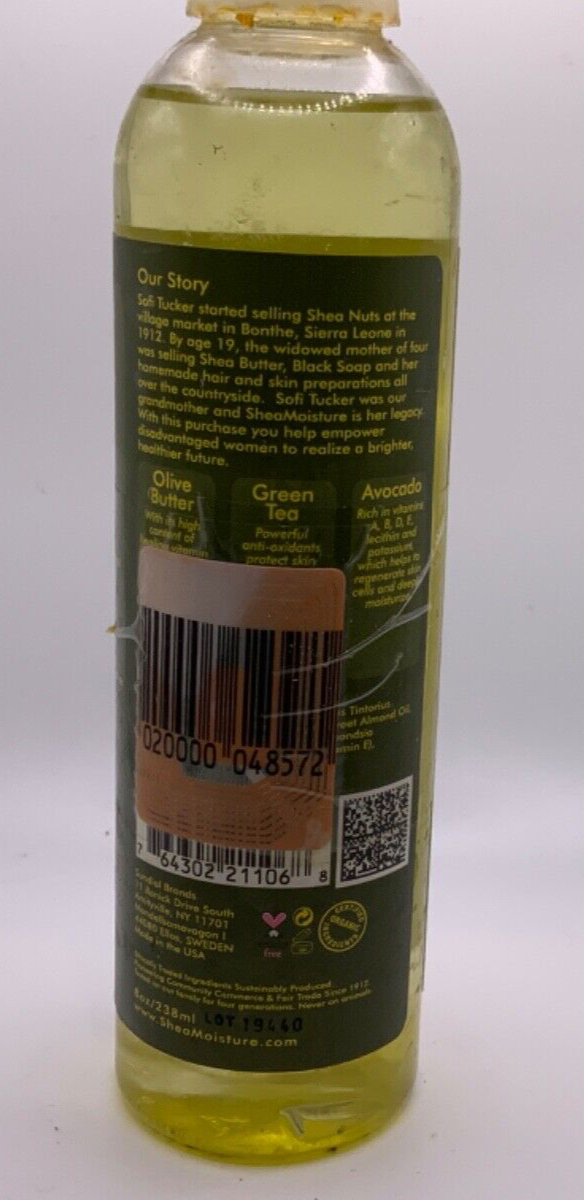 Shea Moisture Olive Green Tea Avocado Bath Body Massage Oil 8oz